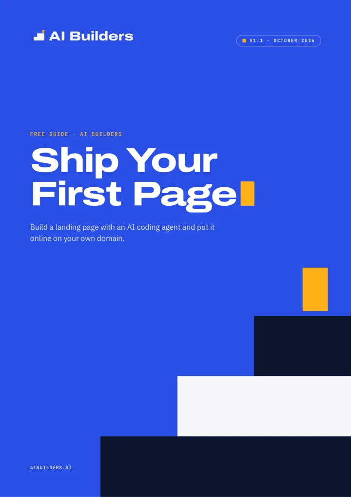 Cover of the free guide Ship Your First Page